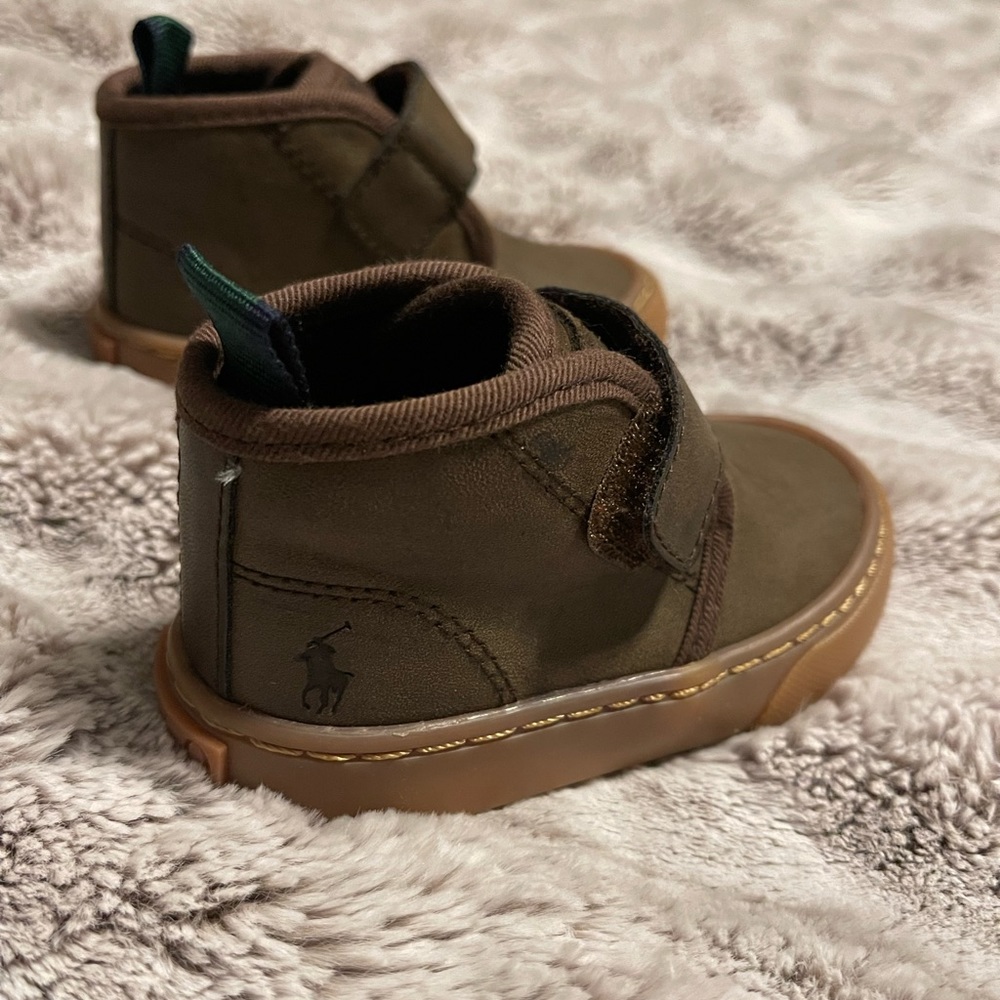 Polo dress boots size 4c Brown and tan.